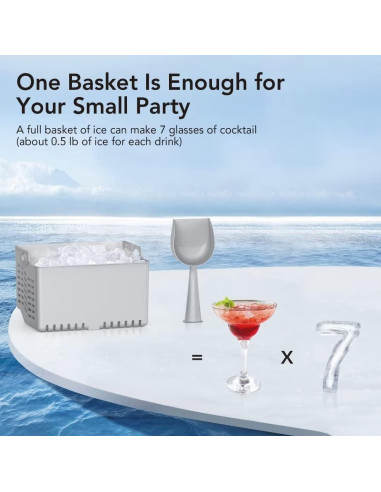 Máquina de Hielo de Mostrador Garvee ICJU_IZ01 44 kg/día Acero Inoxidable