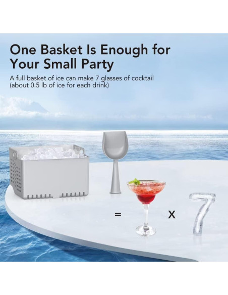 Máquina de Hielo de Mostrador Garvee ICJU_IZ01 44 kg/día Acero Inoxidable