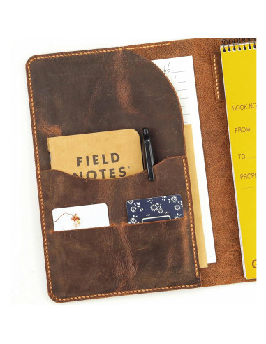 Cubierta de Cuero Genuino para Bloc de Notas Steno 25x17.5cm