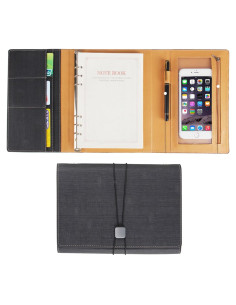 Funda de Folio Galagee para Cuaderno A5 Negro - Organizador Múltiple