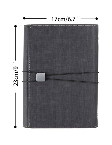 Funda de Folio Galagee para Cuaderno A5 Negro - Organizador Múltiple