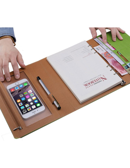 Funda de Folio Galagee para Cuaderno A5 Negro - Organizador Múltiple Funda de Folio Galagee para Cuaderno A5 Negro - Organizador Múltiple