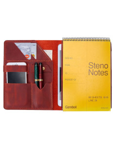 Cubierta de Cuaderno de Cuero Wowlomo A5 Hecha a Mano Rojo Vino