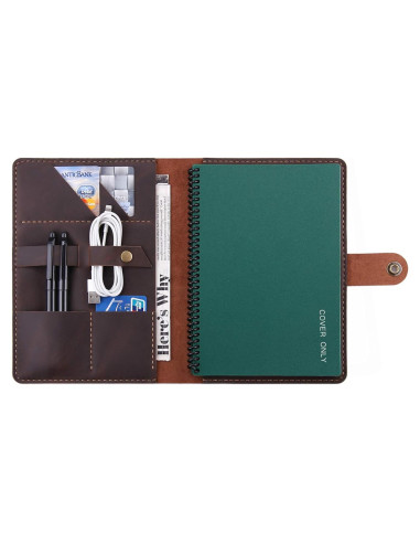 Cubierta de Cuero Robrasim A5 Hecha a Mano - Café