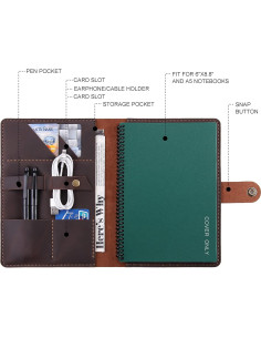 Cubierta de Cuero Robrasim A5 Hecha a Mano - Café 2