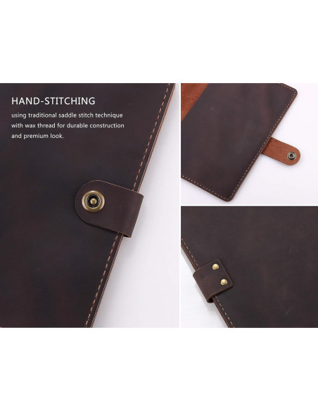 Cubierta de Cuero Robrasim A5 Hecha a Mano - Café