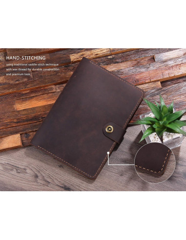 Cubierta de Cuero Robrasim A5 Hecha a Mano - Café