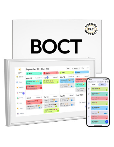Calendario Digital de Pared BOCT 39.6 cm - Pantalla Táctil 32GB