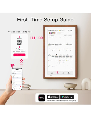Calendario Digital de Pared 21.5" BIGASUO Táctil HD
