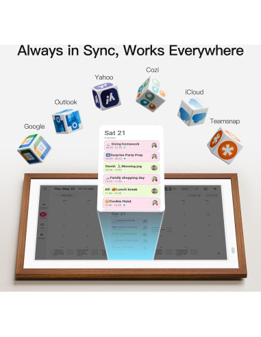 Calendario Digital de Pared 21.5" BIGASUO Táctil HD