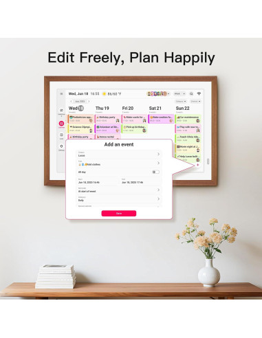 Calendario Digital de Pared 21.5" BIGASUO Táctil HD