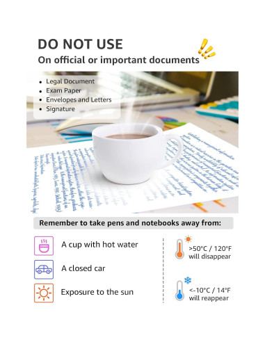 Bolígrafos de Gel Borrables KERIFI 0.7mm Azul - Paquete de 8