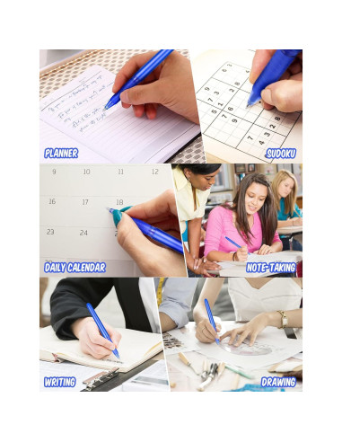 Bolígrafos de Gel Borrables KERIFI 0.7mm Azul - Paquete de 8