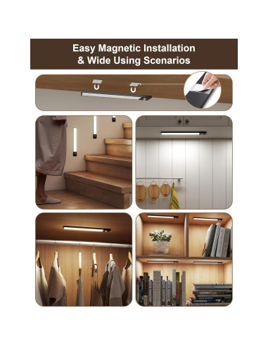 Luces Bajo Gabinete Inalámbricas Tnight 12" 3pk LED Sensor Movimiento