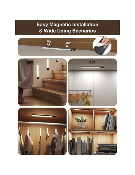 Luces Bajo Gabinete Inalámbricas Tnight 12" 3pk LED Sensor Movimiento