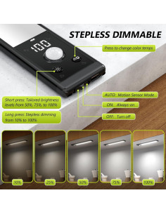 Luces Bajo Gabinete Mpotmiy 52 LED Recargables con Sensor 2-Pack 2