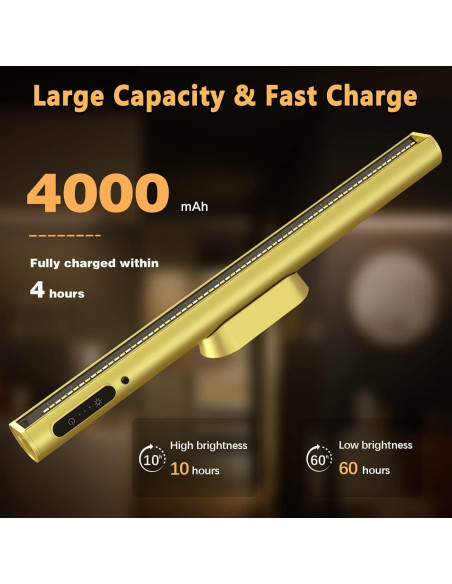 Barra de Luz LED Recargable Oro con Control Remoto 4000mAh