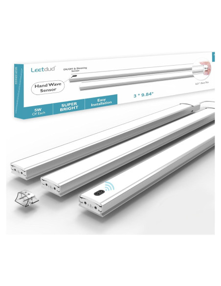 Iluminación LED bajo gabinete Leetdud 10" con sensor mano 4000K