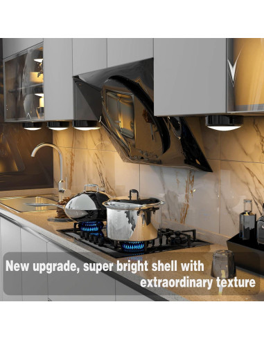 ILUXY Luces LED Puck con Control Remoto, Paquete de 6, Negro