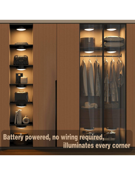 ILUXY Luces LED Puck con Control Remoto, Paquete de 6, Negro