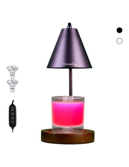 Lámpara Calentadora de Velas MimamsaCam Negra con Temporizador