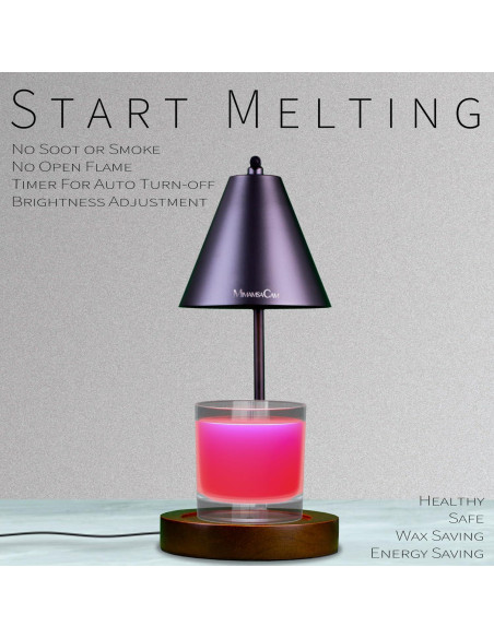 Lámpara Calentadora de Velas MimamsaCam Negra con Temporizador