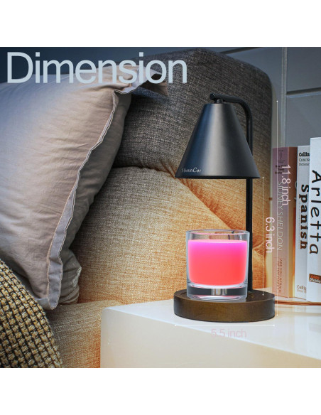 Lámpara Calentadora de Velas MimamsaCam Negra con Temporizador