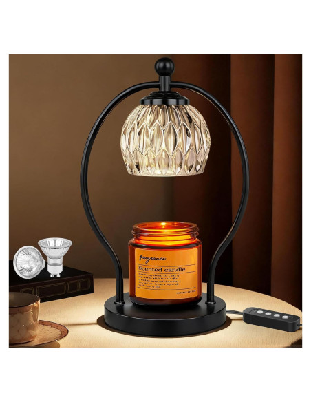 Lámpara Calentadora de Velas LANICHO con Temporizador y 2 Bombillas