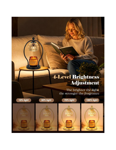 Lámpara Calentadora de Velas LANICHO con Temporizador y 2 Bombillas