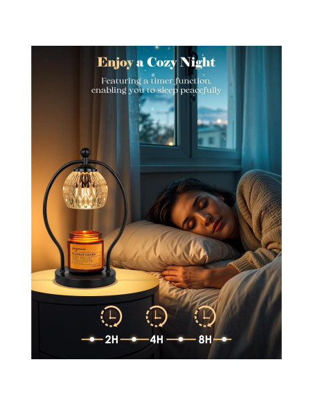 Lámpara Calentadora de Velas LANICHO con Temporizador y 2 Bombillas