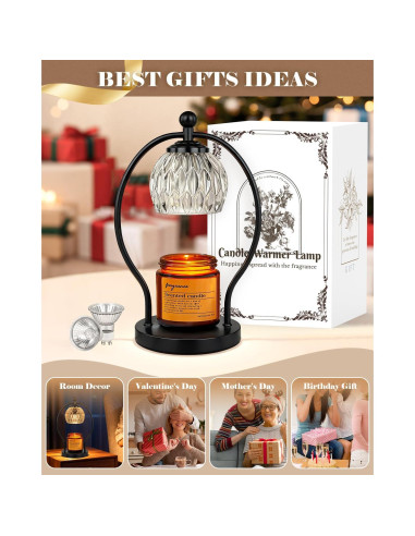 Lámpara Calentadora de Velas LANICHO con Temporizador y 2 Bombillas