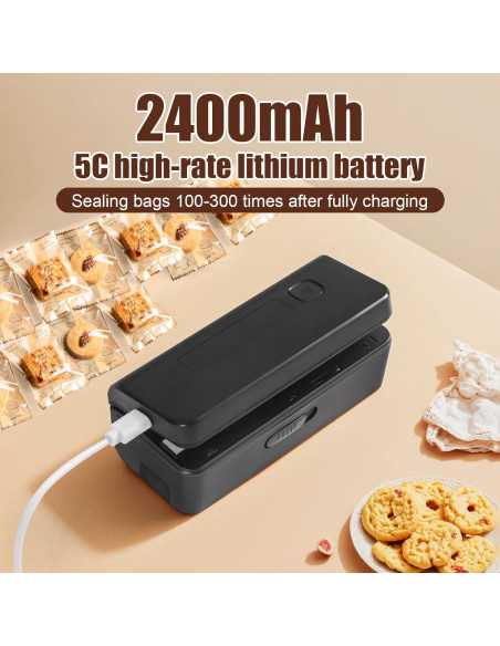 Mini Sello de Bolsas OMGOD Recargable 1300mAh - Cortador y Sellador