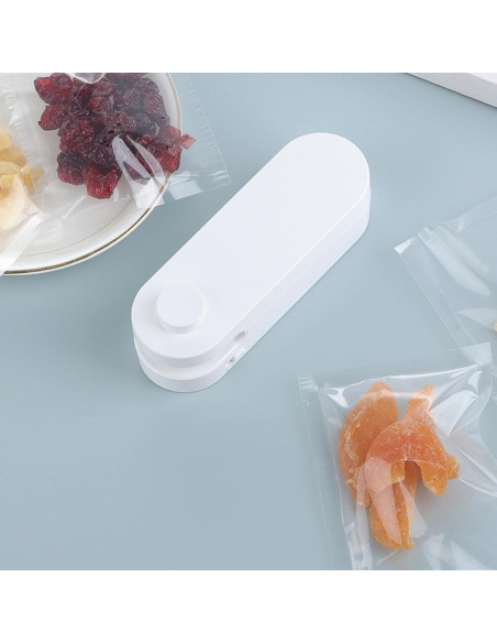 Mini Sello de Bolsas 2 en 1 Genérico Blanco - Cortador y Sellador USB-C