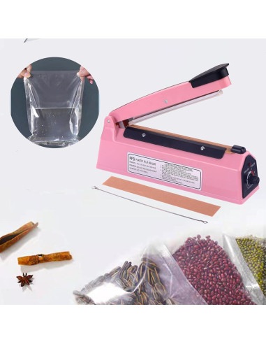 Sellador Térmico Manual de Bolsas WINTOWIN 20 cm Rosa