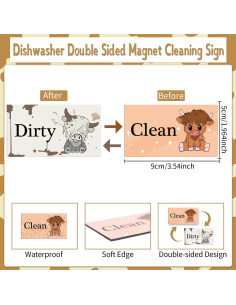 Imán de Lavavajillas Limpio Sucio Cosmisun 9x5 cm Vaca 2
