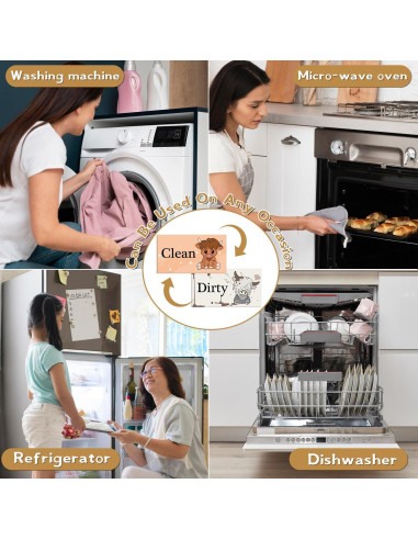 Imán de Lavavajillas Limpio Sucio Cosmisun 9x5 cm Vaca