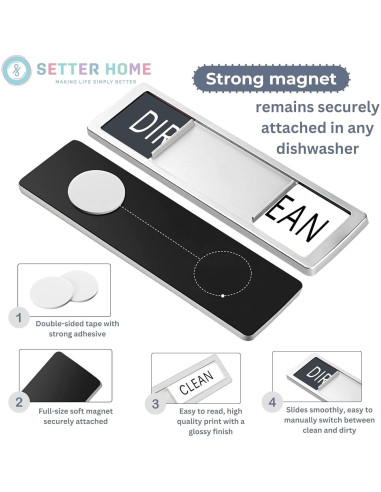 Imán Limpio Sucio para Lavavajillas SETTER HOME Acero Inoxidable