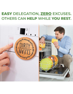 Señal de Lavavajillas TEYGA de Bambú - Limpio Sucio Grande 2