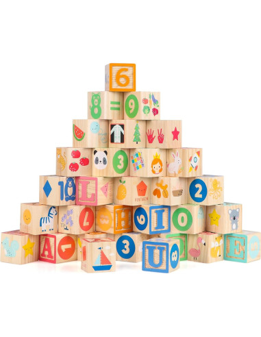 Bloques de Construcción de Madera Joqutoys 30 Piezas ABC