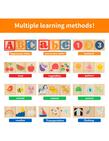 Bloques de Construcción de Madera Joqutoys 30 Piezas ABC