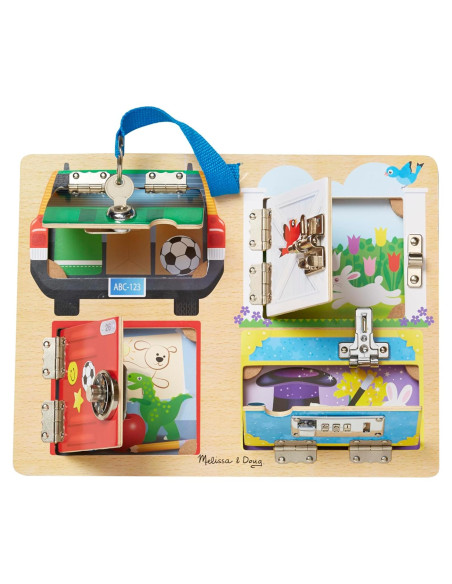 Tablero de Cerraduras y Pestillos Melissa & Doug 31.5x25cm