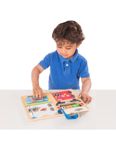 Tablero de Cerraduras y Pestillos Melissa & Doug 31.5x25cm