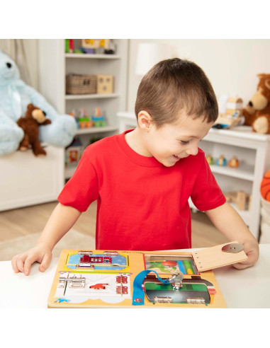 Tablero de Cerraduras y Pestillos Melissa & Doug 31.5x25cm