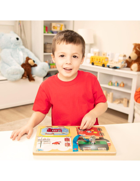 Tablero de Cerraduras y Pestillos Melissa & Doug 31.5x25cm