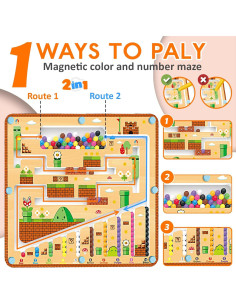 Aikmi Laberinto Magnético 2 en 1 para Niños - Pizarra Educativa 2