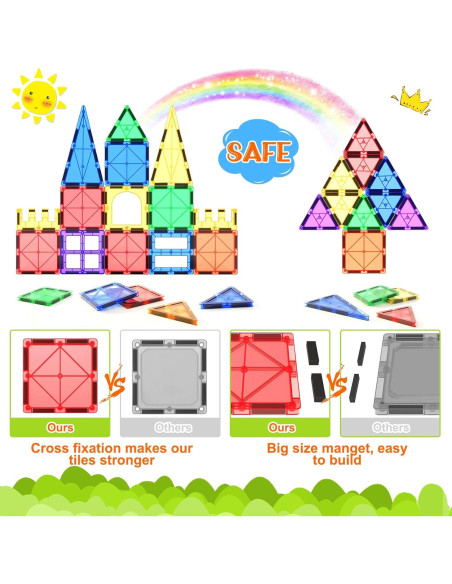 70 Azulejos Magnéticos Coodoo Juguetes STEM para Niños 3+