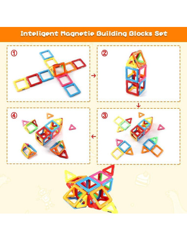 70 Azulejos Magnéticos Coodoo Juguetes STEM para Niños 3+