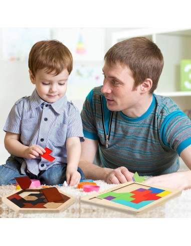 BBTO 4 Bloques de Rompecabezas Hexagonales de Madera 0.58kg