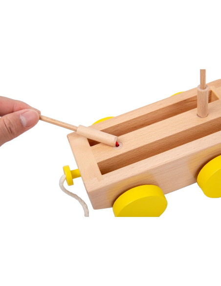 Juguete de Remolque de Animales Adena Montessori - Madera 408g