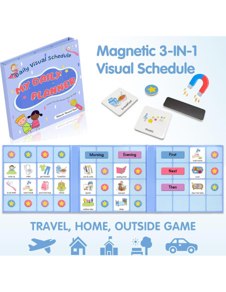 Horario Visual Magnético ALSLEA para Niños con 171 Imanes